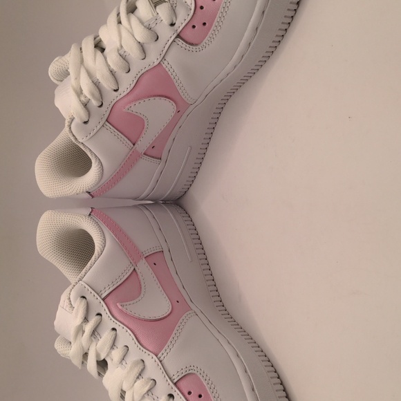 New Nike Air Force 1 Women's Custom Sneakers Pink/White Sz 5 - Picture 7 of 14